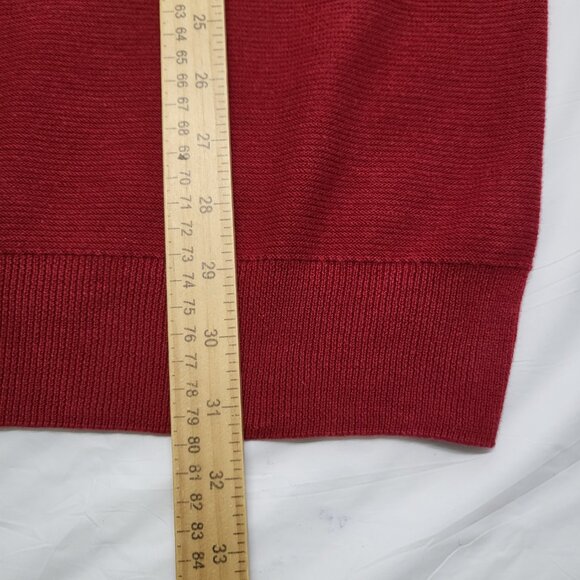 Lachlan Mens Sweater XXL British Inspired 1/4 Zip Pullover Long Sleeve Red - Picture 12 of 14